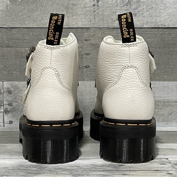 DR. MARTENS Women’s Devon Flower Platform Bootie - White - Sz - 7 .US / 38 .EU - Picture 6 of 11